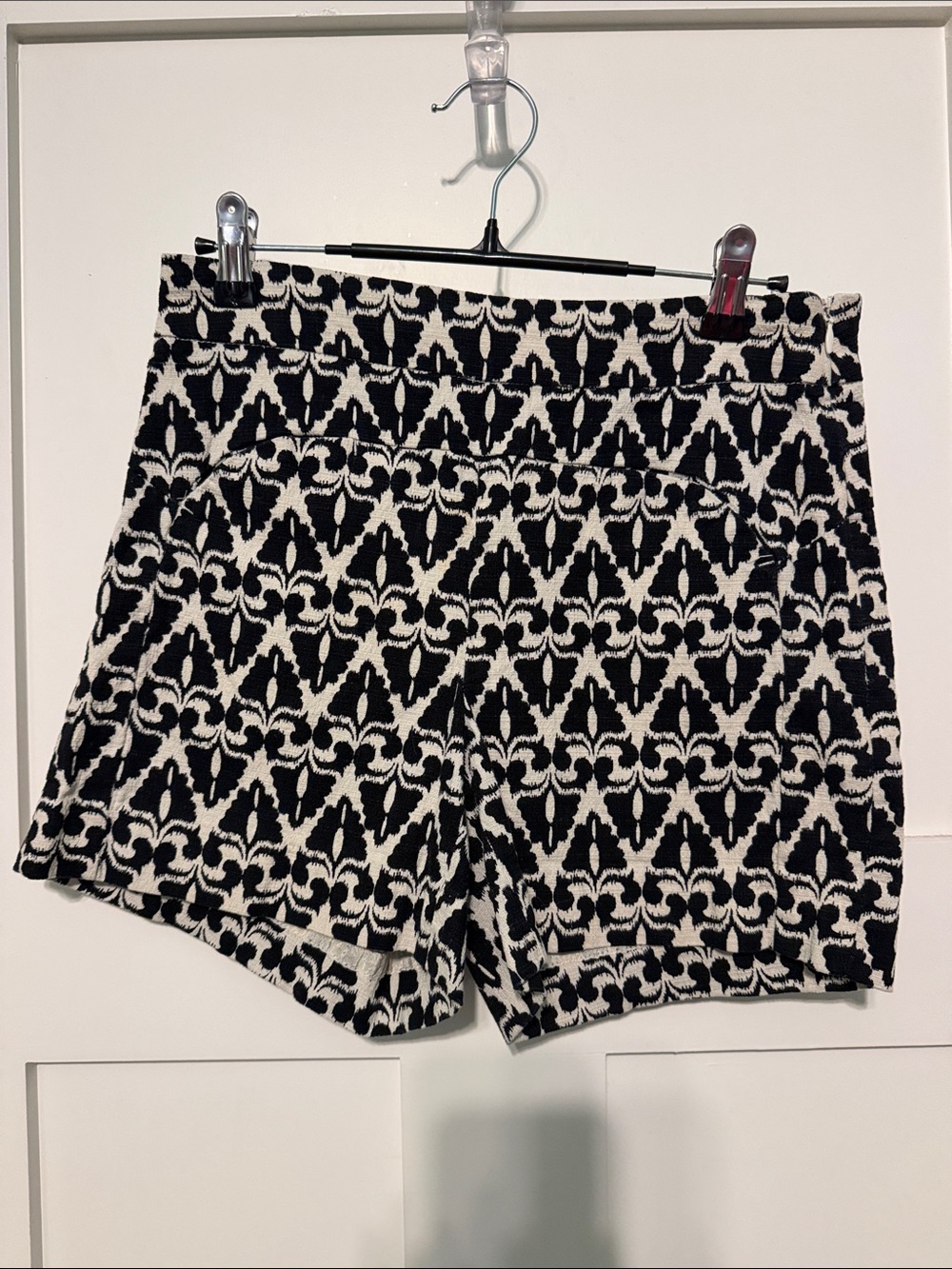Cartonnier by Anthropologie Black and White Patterned High-Waist Women’s Shorts